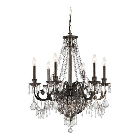 Crystorama Six Light English Bronze Up Chandelier 5166-EB-CL-MWP